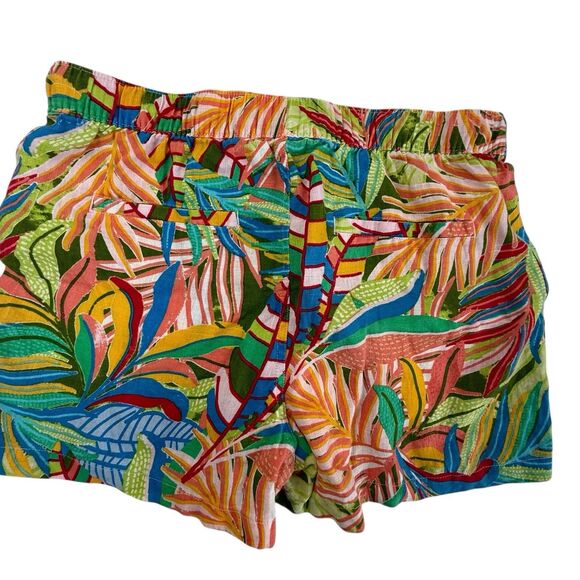 C&C California Tropical 100% Linen Shorts Women Medium Print Hawaiian Beach - Picture 3 of 10
